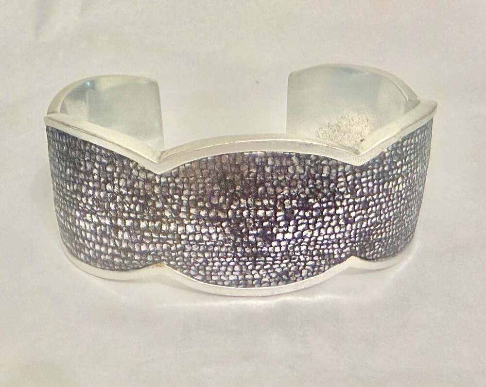 Patricia Nash Silver-Tone Cuff Bracelet with Stingray Texture Inlay